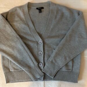 Forever 21 Women's Light Gray Cardigan Sweater